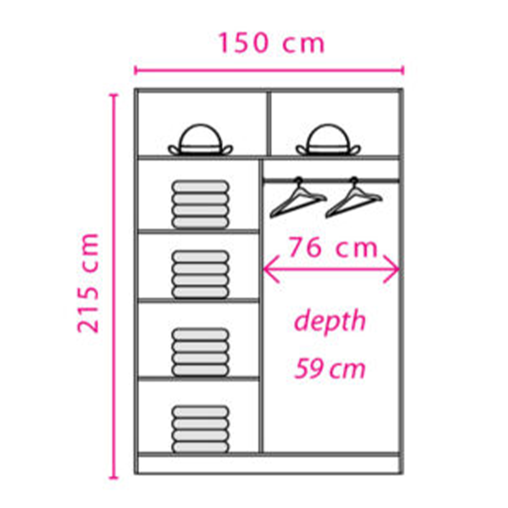 Dulap cupe ML Effect EF1-150 White 1.5 m