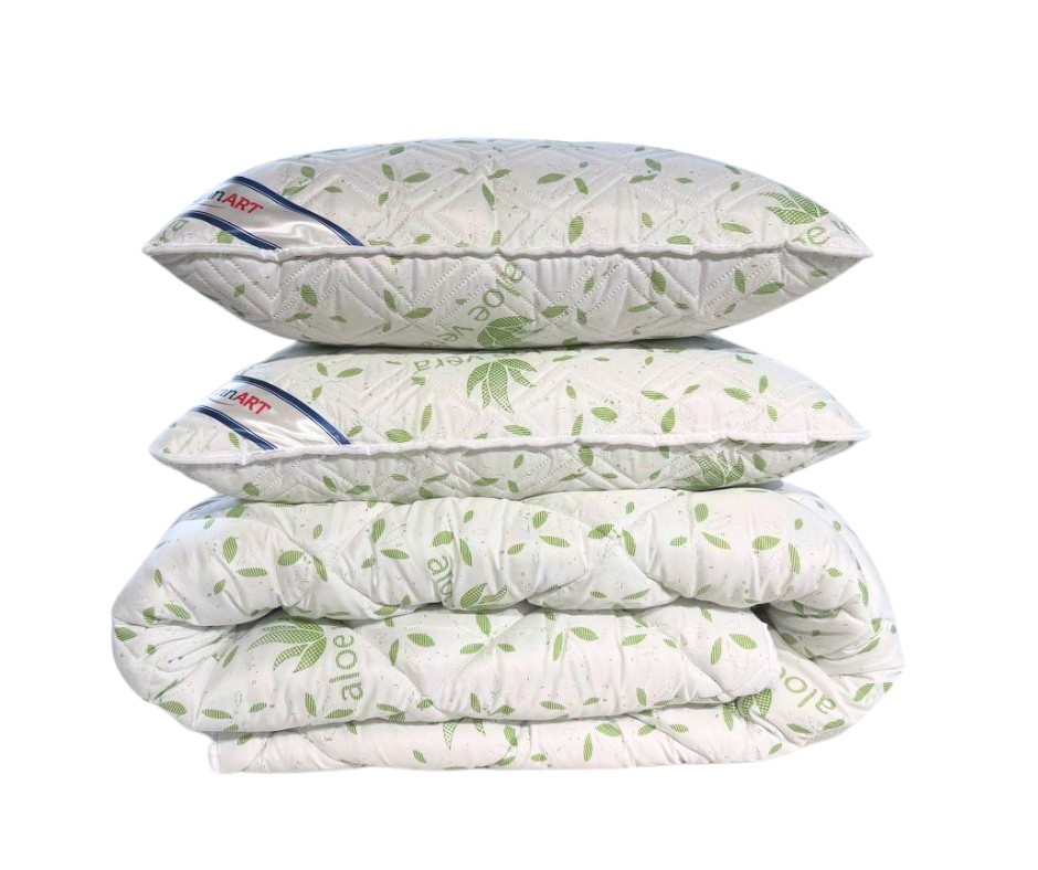 Set plapuma și perne Relaxe Home Aloe Vera 200 x 220 cm